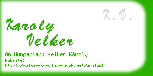 karoly velker business card